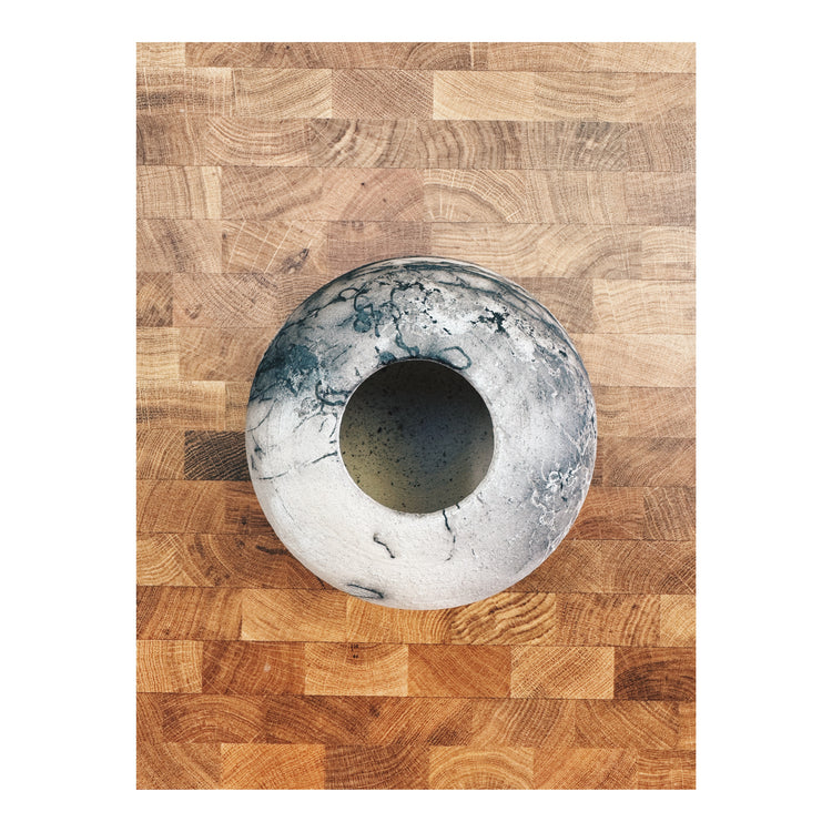 MOON JAR • horsehair raku