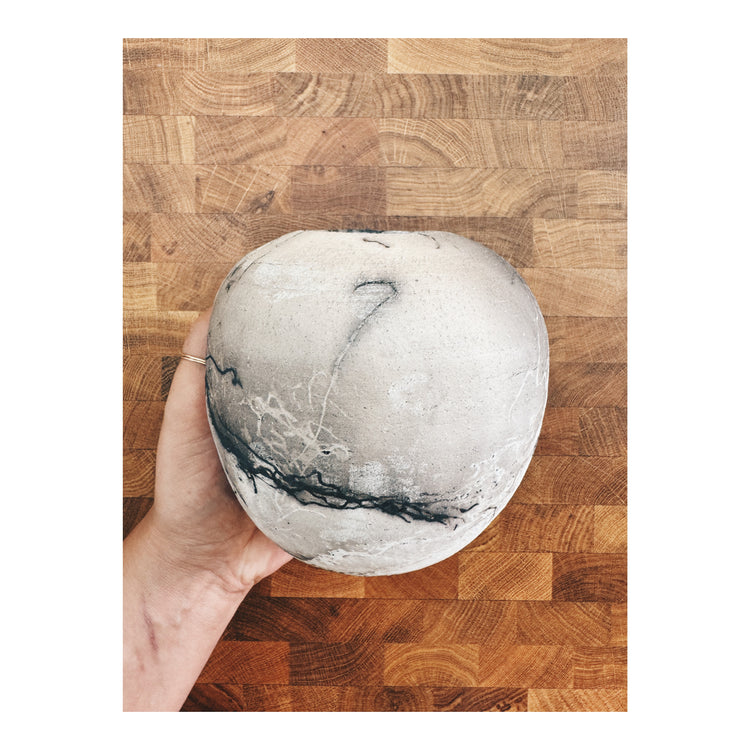 MOON JAR • horsehair raku
