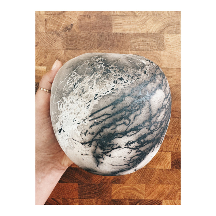 MOON JAR • horsehair raku