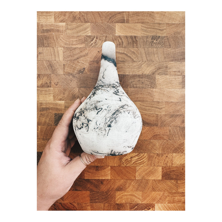 BOTTLE VASE • horsehair raku