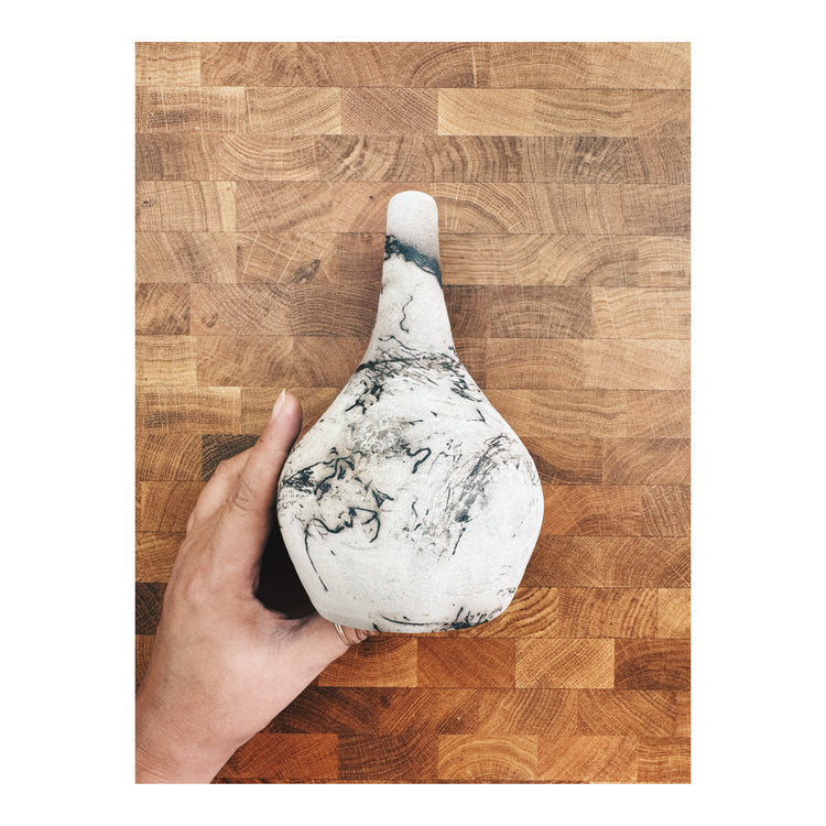 BOTTLE VASE • horsehair raku