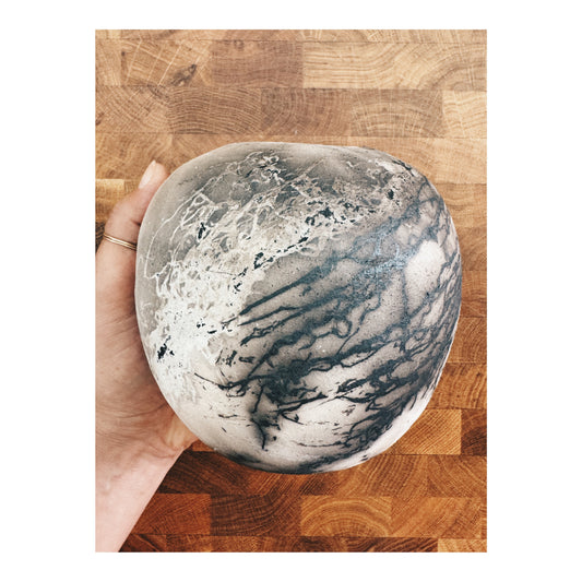 MOON JAR • horsehair raku